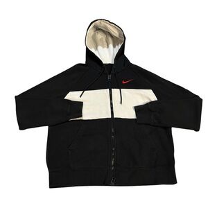 Nike‎ Air Full Zip Color Block Hoodie Black White Red Size Medium